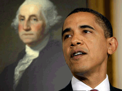 Obama with Washington portrait